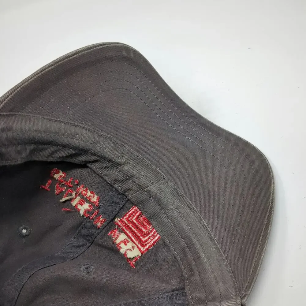 Taliesin West 5 Panel Gray Hat One Size Adjustable Slideback Cotton Red Logo